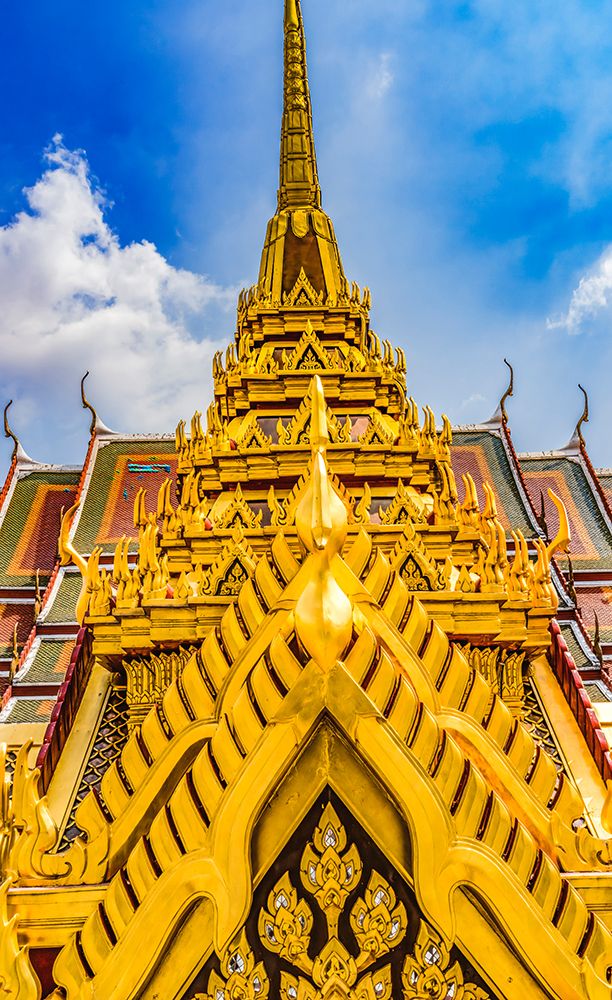Ornate spire, Loha Prasat, Wat Ratchanatdaram, Worawihan, Bangkok, Thailand. 37 Spires.
